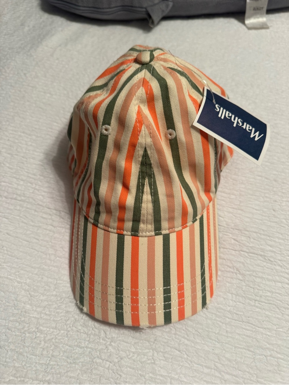 aerie Striped Baseball Cap in Orange, Green, Cream